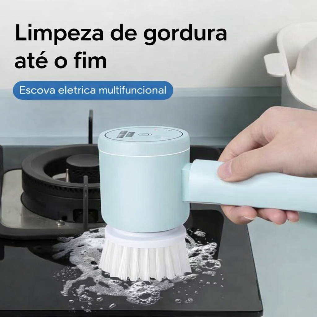Escova Elétrica Multiuso TurboClean™ – Limpeza Rápida e Sem Esforço