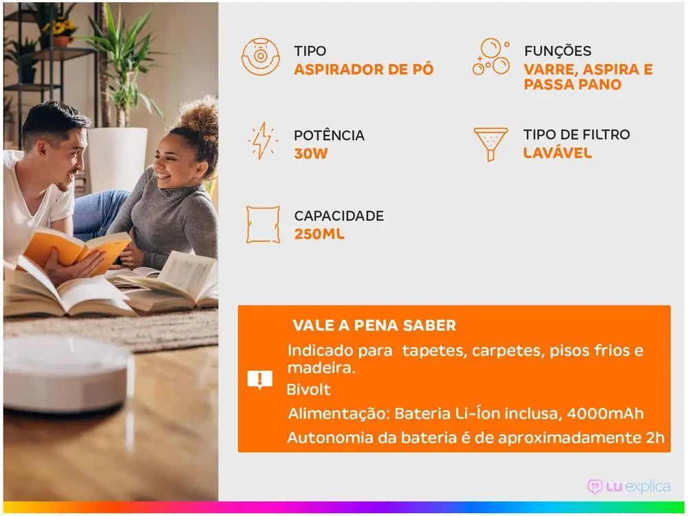 Aspirador robô WAP W96 30W - Bivolt