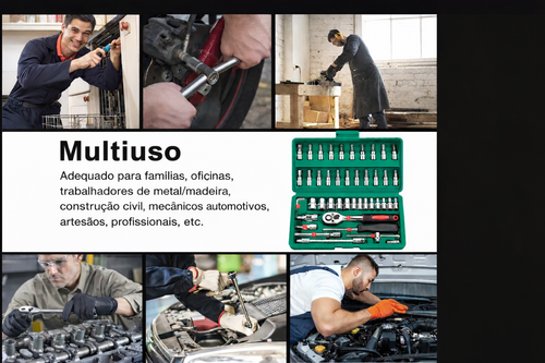 Kit de Ferramentas 46 Peças Profissional – Compacto e Completo para Casa e Carro