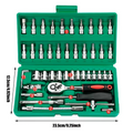 Kit de Ferramentas 46 Peças Profissional – Compacto e Completo para Casa e Carro